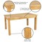 Flash Furniture Rectangle 38 in W, 60 in L, 30 in H, Pine Wood, Pinus Glabra, Light Natural XA-F-60X38-LN-GG - alternate 9